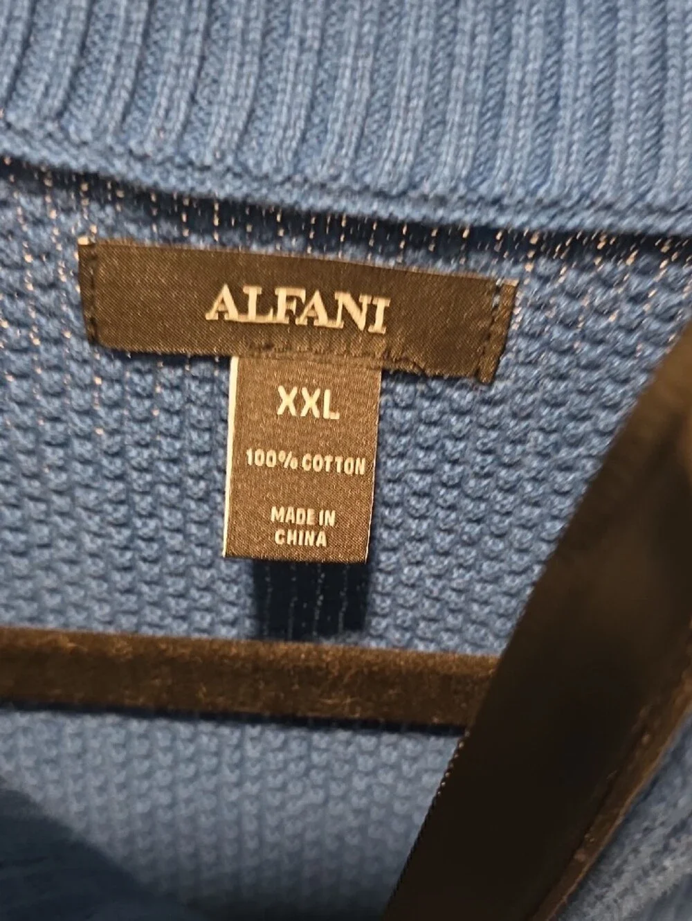 Alfani Men's Royal Blue Half-Zip Textured Sweater